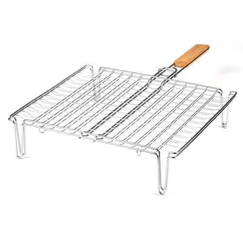 Metal Wire Mesh Grilling Basket With Feet "BBQ Guru" 35x25cm